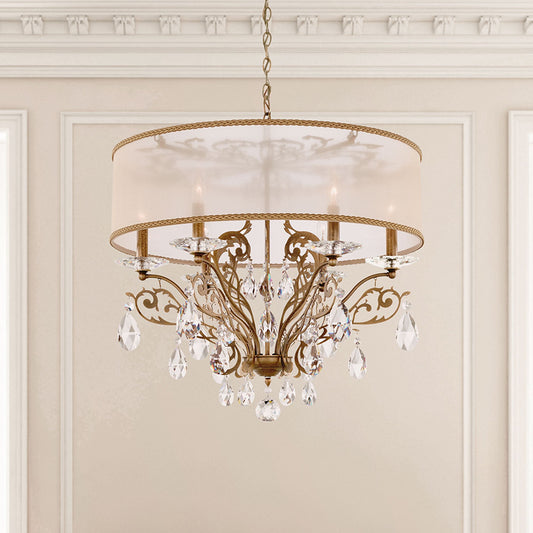 Filigrae 22"H x 24"W 6-Light Crystal Chandelier in Etruscan Gold