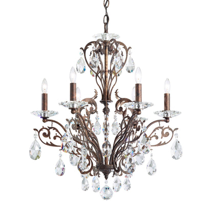 Filigrae 26"H x 22.5"W 6-Light Crystal Chandelier in Heirloom Bro