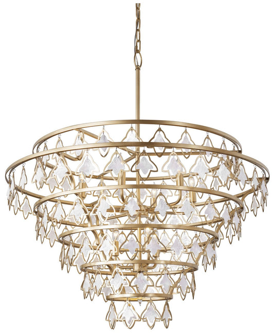 Fleur 10-Lt Chandelier - French Gold