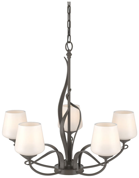 Flora Dark Smoke 26 3/4" Wide 5-Light Chandelier With Opal Glass