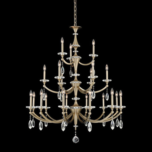 Floridia 42" Wide Champagne Gold 21-Light 3-Tier Chandelier