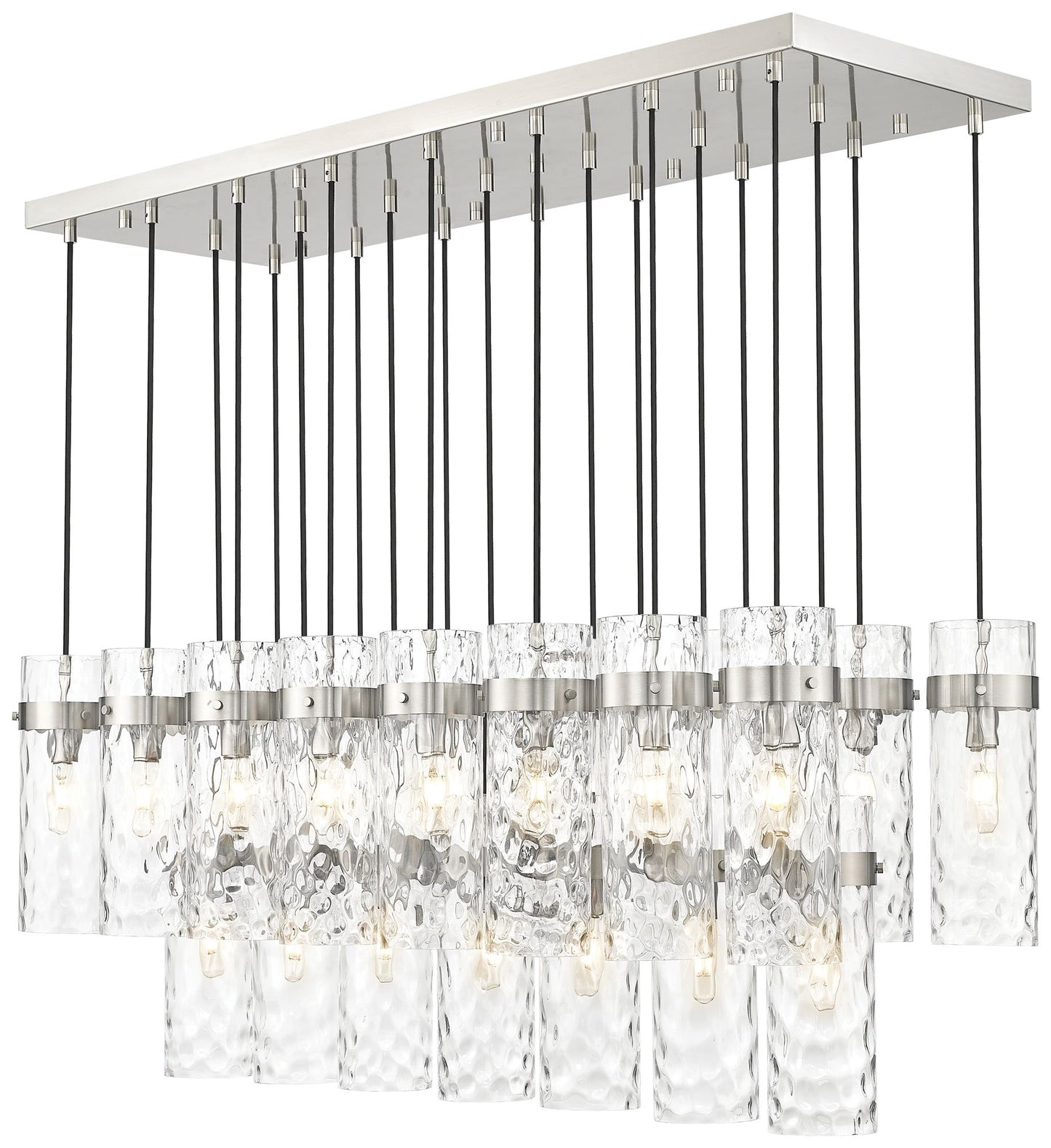 Fontaine by Z-Lite Brushed Nickel 54.5 inch 23 Light Linear Chandelier