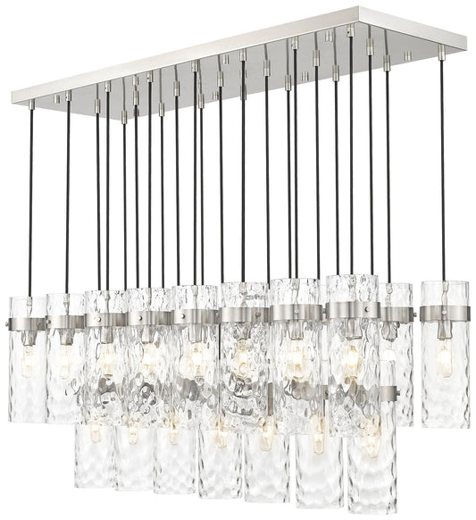 Fontaine by Z-Lite Brushed Nickel 54.5 inch 23 Light Linear Chandelier