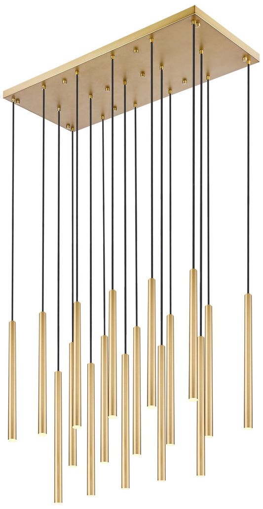 Forest by Z-Lite Modern Gold 42 inch 17 Light Linear LED Chandelier