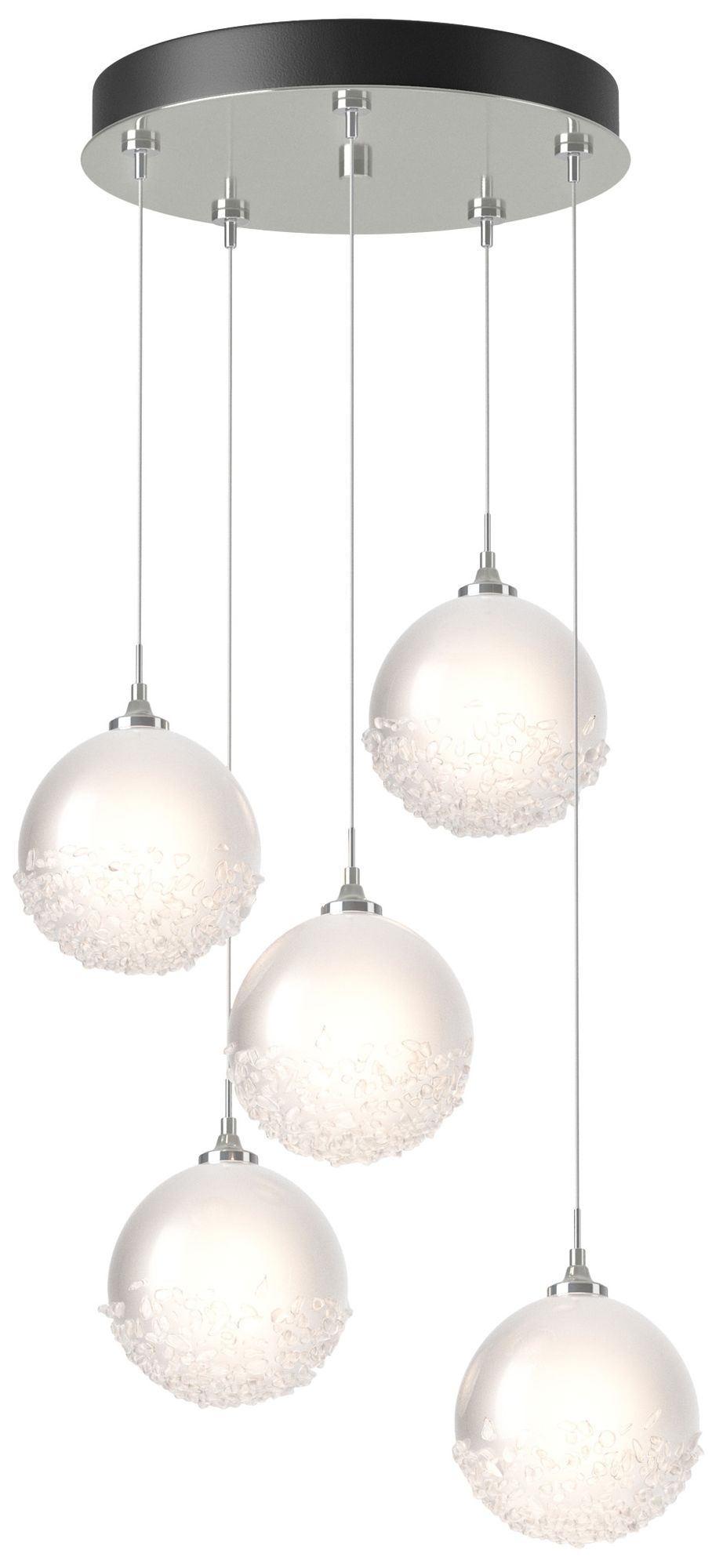 Fritz Globe 15.4" Wide 5-Light Sterling Long Pendant w/ Frosted Glass