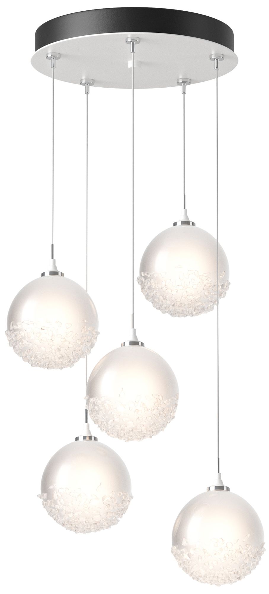 Fritz Globe 15.4" Wide 5-Light White Long Pendant With Frosted Glass S