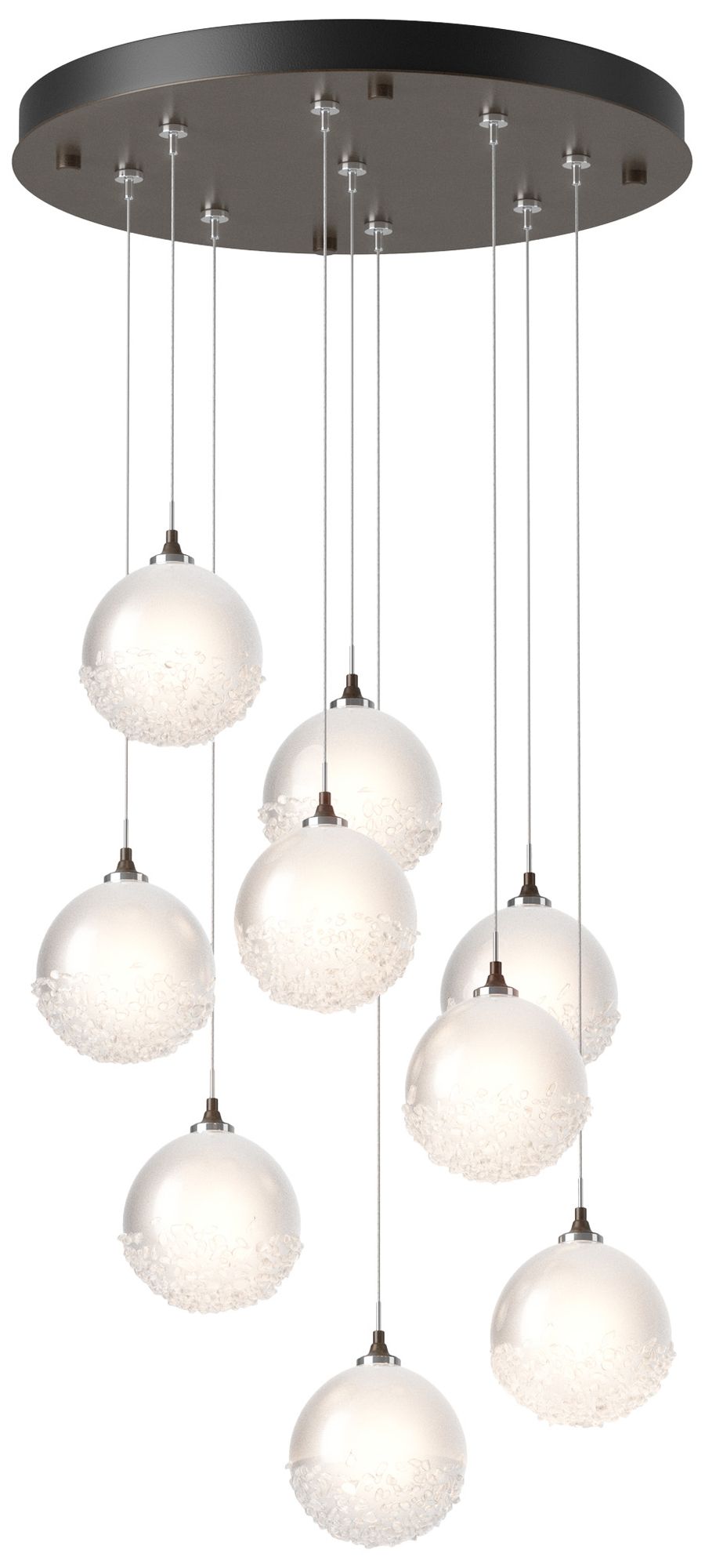 Fritz Globe 20.5" Wide 9-Light Bronze Long Pendant With Frosted Glass