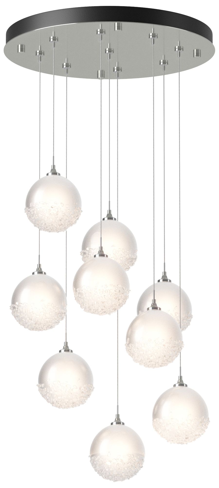 Fritz Globe 20.5" Wide 9-Light Sterling Long Pendant w/ Frosted Glass