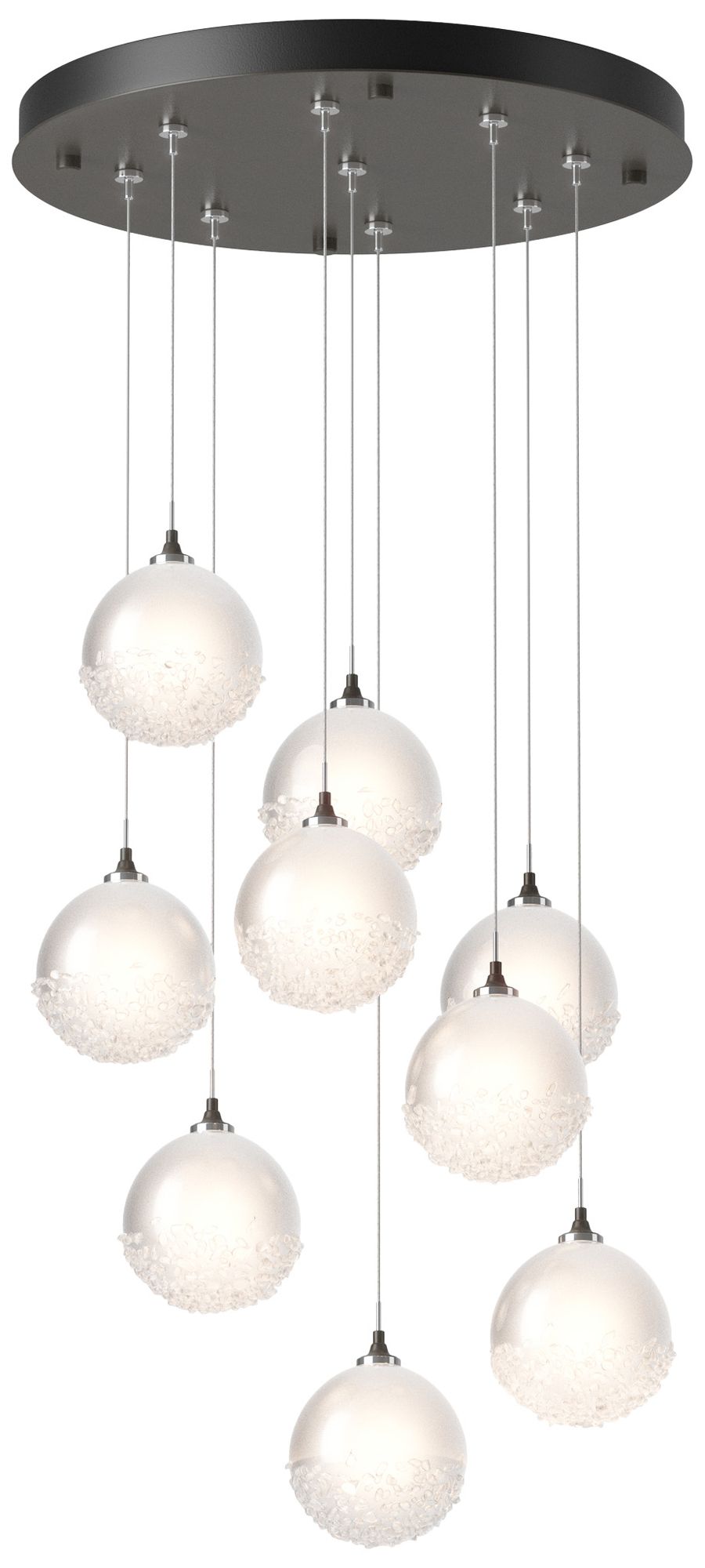 Fritz Globe 20.5"W 9-Light Dark Smoke Long Pendant w/ Frosted Glass Sh