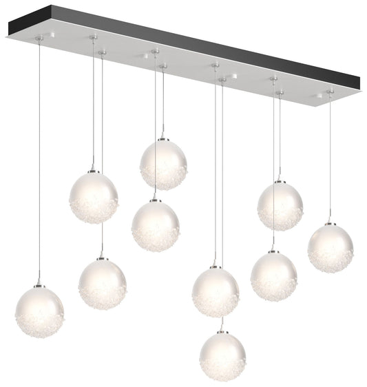 Fritz Globe 9.4" Wide 10-Light White Long Pendant With Frosted Glass S