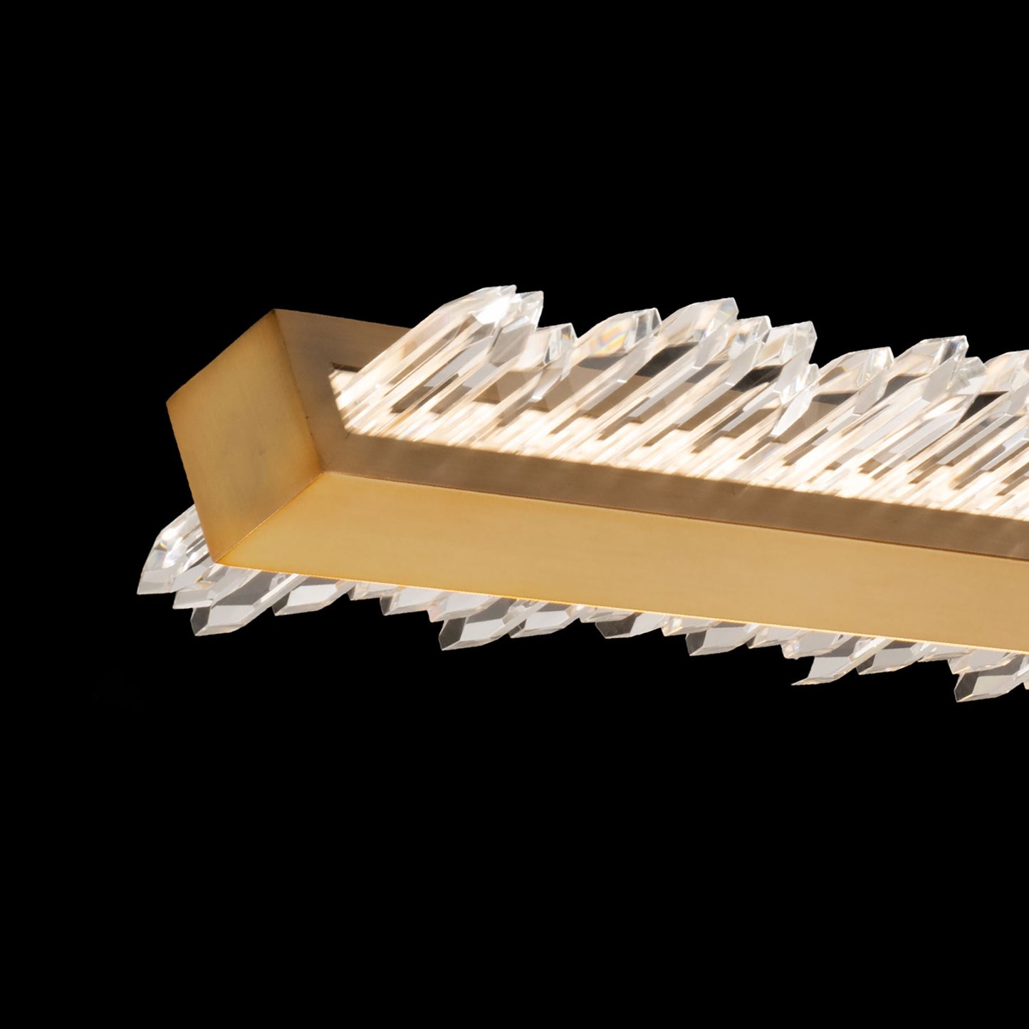 Frozen 2"H x 47.25"W 1-Light Crystal Linear Pendant in Aged Brass