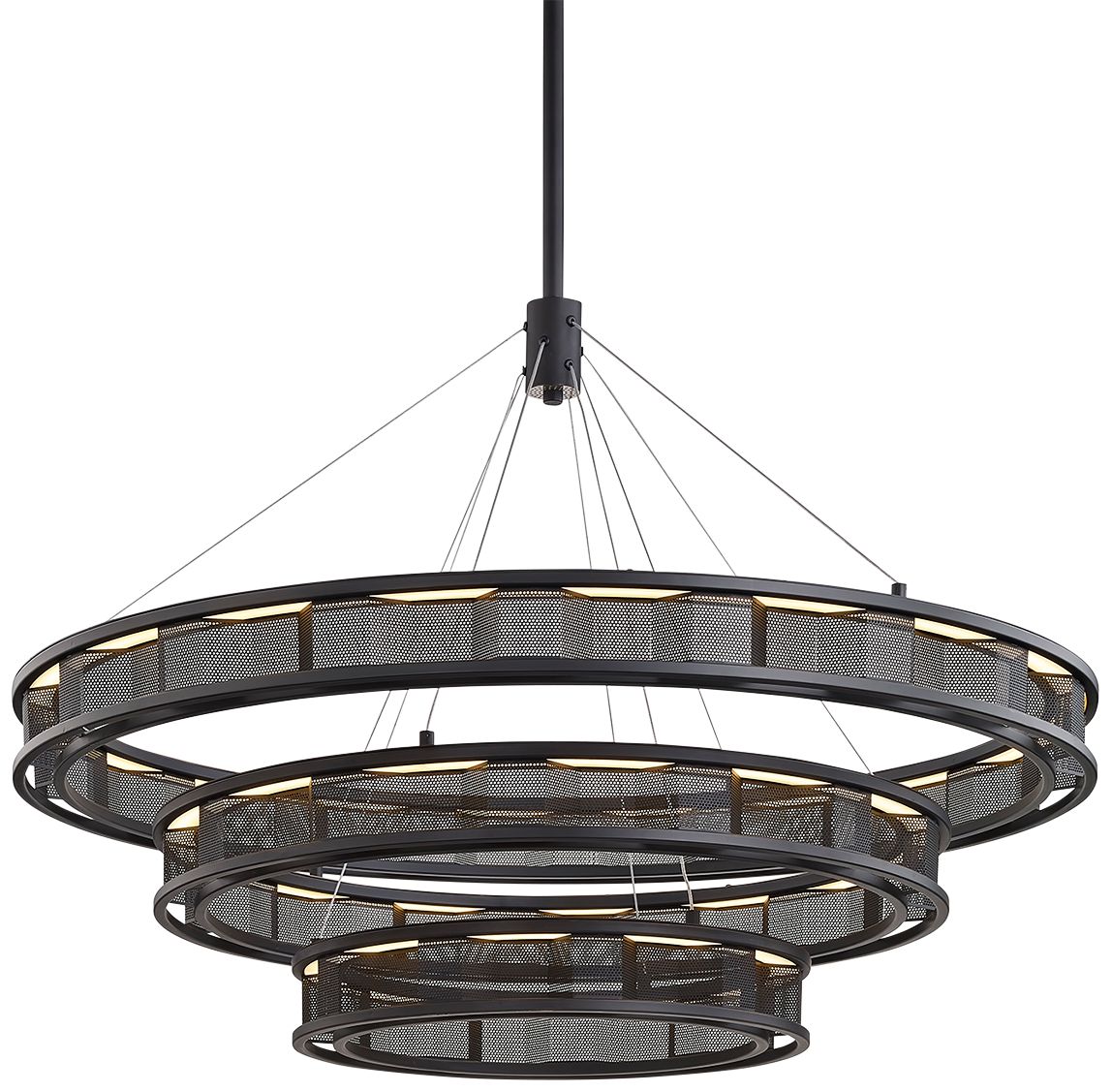 Fuze 39" Wide Modern Bronze 3-Tier LED Pendant Light