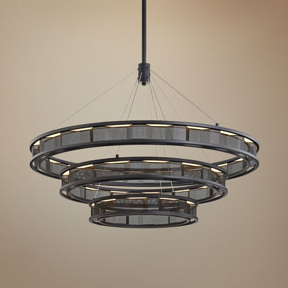 Fuze 39" Wide Modern Bronze 3-Tier LED Pendant Light