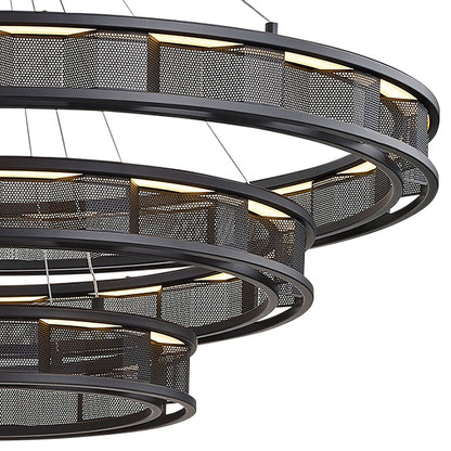 Fuze 39" Wide Modern Bronze 3-Tier LED Pendant Light