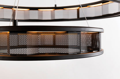 Fuze 39" Wide Modern Bronze 3-Tier LED Pendant Light