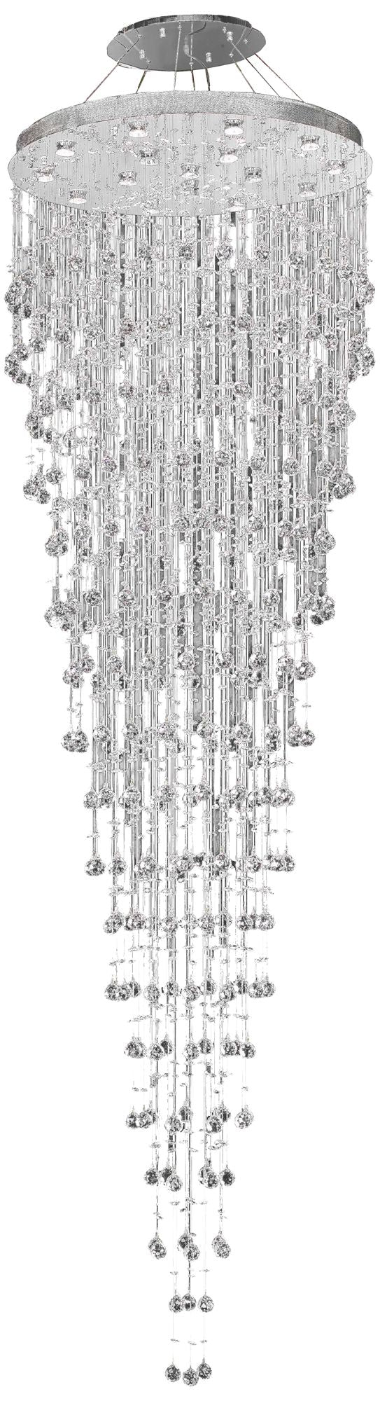 Galaxy 36" Wide Chrome and Crystal 16-Light Chandelier