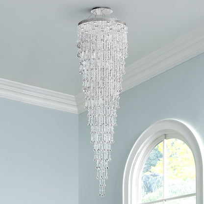 Galaxy 36" Wide Chrome and Crystal 16-Light Chandelier