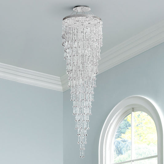 Galaxy 36" Wide Chrome and Crystal 16-Light Chandelier