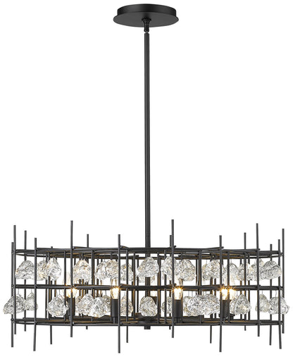 Garroway 32" Wide Matte Black 9-Light Chandelier