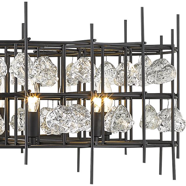 Garroway 32" Wide Matte Black 9-Light Chandelier