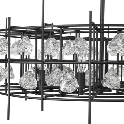 Garroway 32" Wide Matte Black 9-Light Chandelier