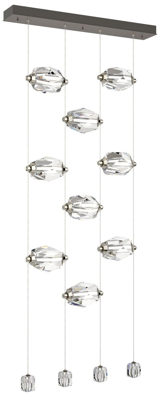 Gatsby 27.5" Wide 9-Light Crystal Dark Smoke Standard LED Pendant