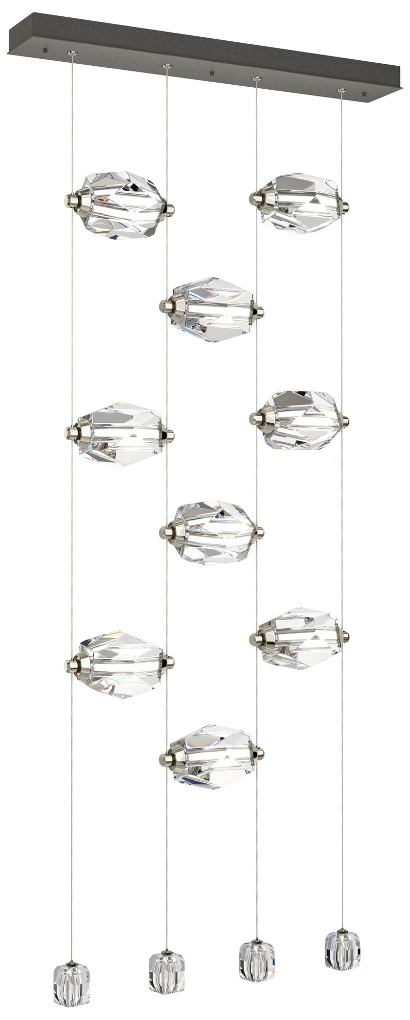 Gatsby 27.5" Wide 9-Light Crystal Natural Iron Standard LED Pendant