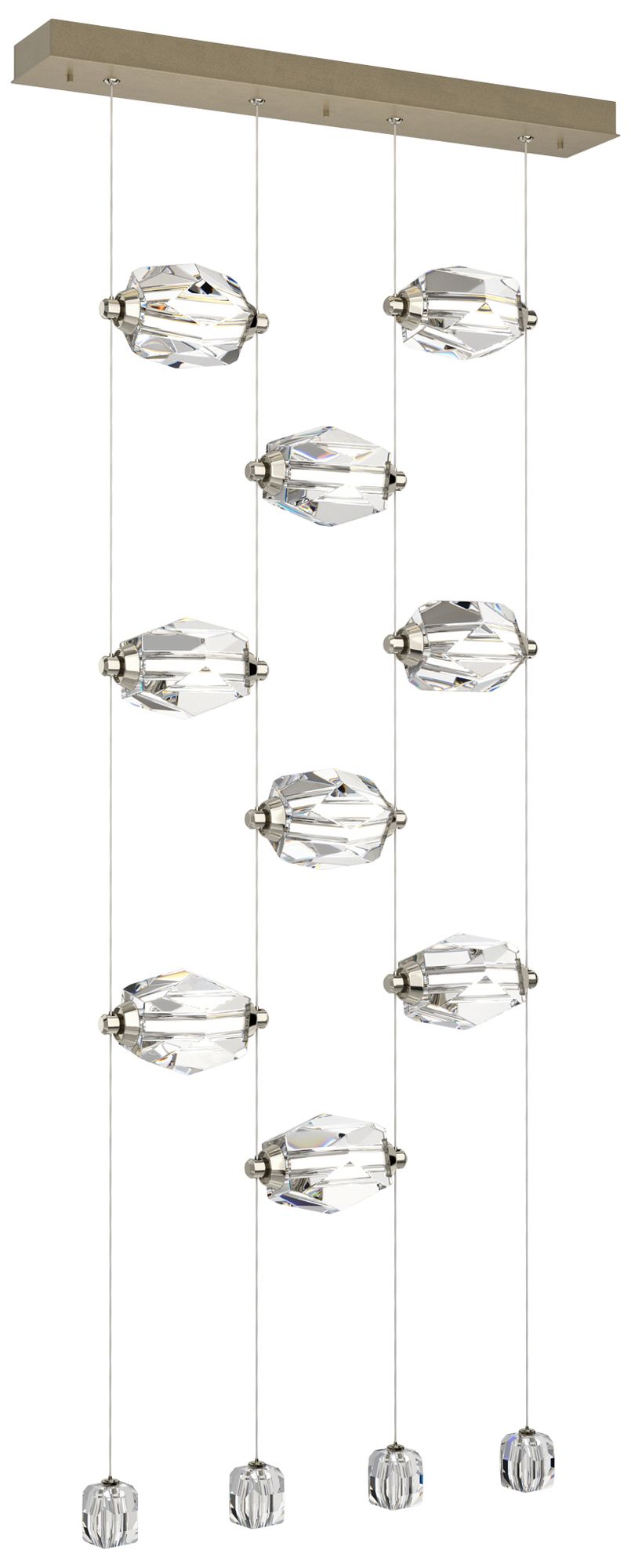 Gatsby 27.5" Wide 9-Light Crystal Soft Gold Standard LED Pendant