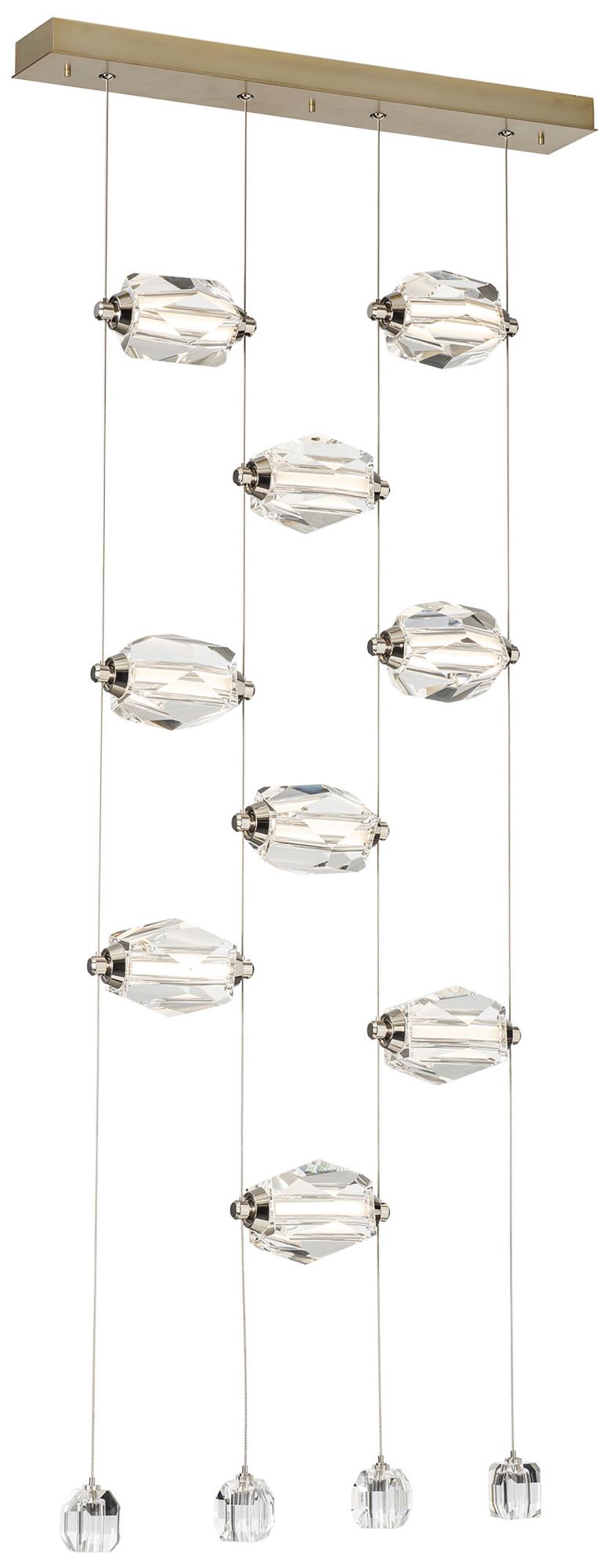 Gatsby 27.5" Wide 9-Light Modern Brass Crystal Pendant