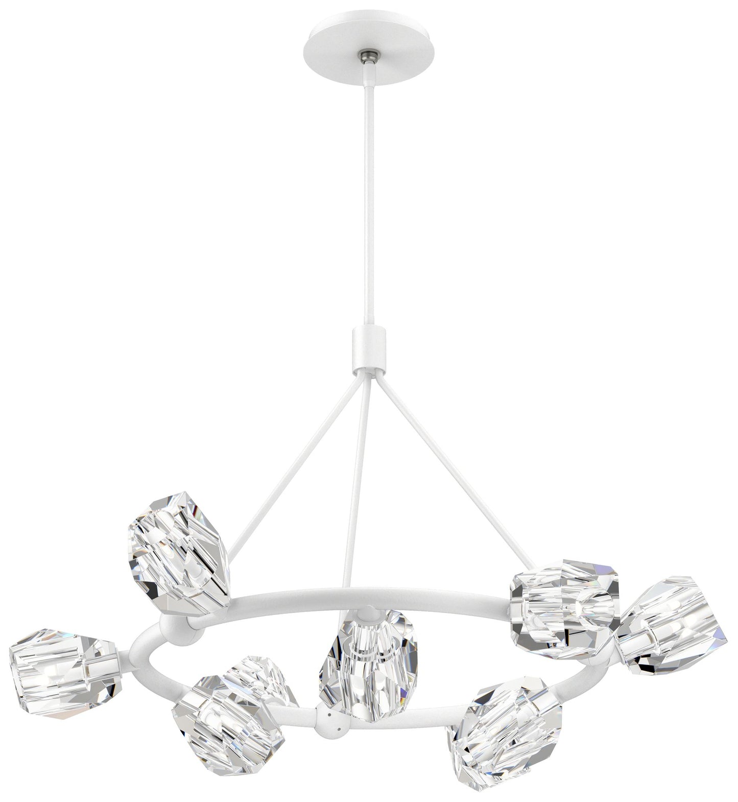 Gatsby 31.7" Wide 9-Light Crystal White Ring Pendant