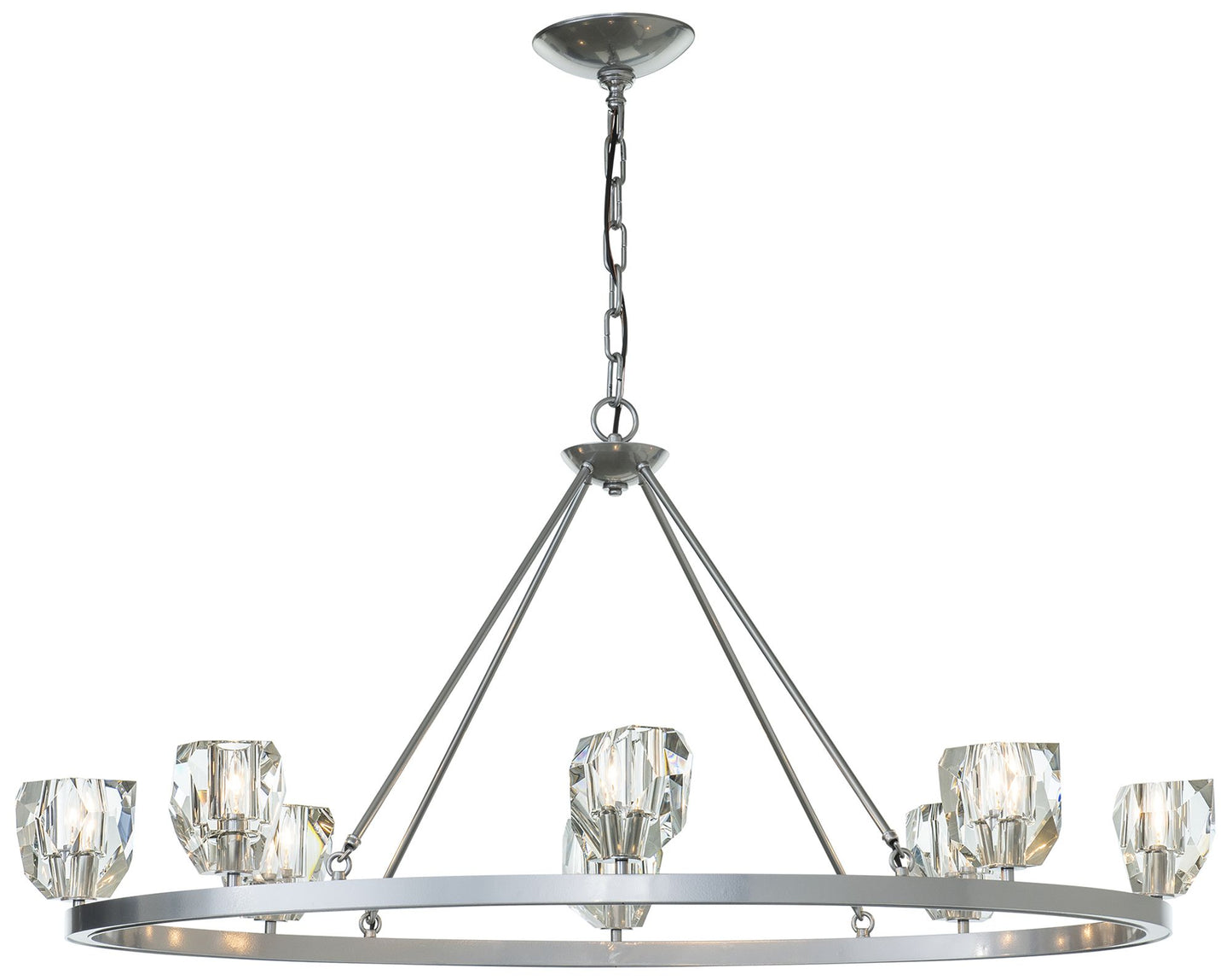 Gatsby 8-Light Chandelier - Sterling Finish - Crystal Accents