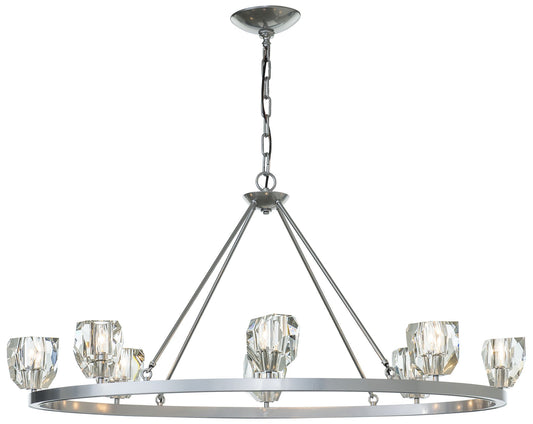 Gatsby 8-Light Chandelier - Sterling Finish - Crystal Accents