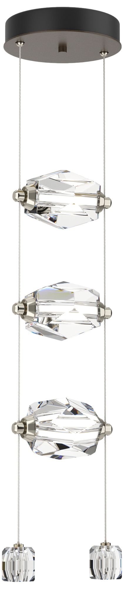 Gatsby 9.2" Wide 3-Light Crystal Bronze Standard LED Pendant