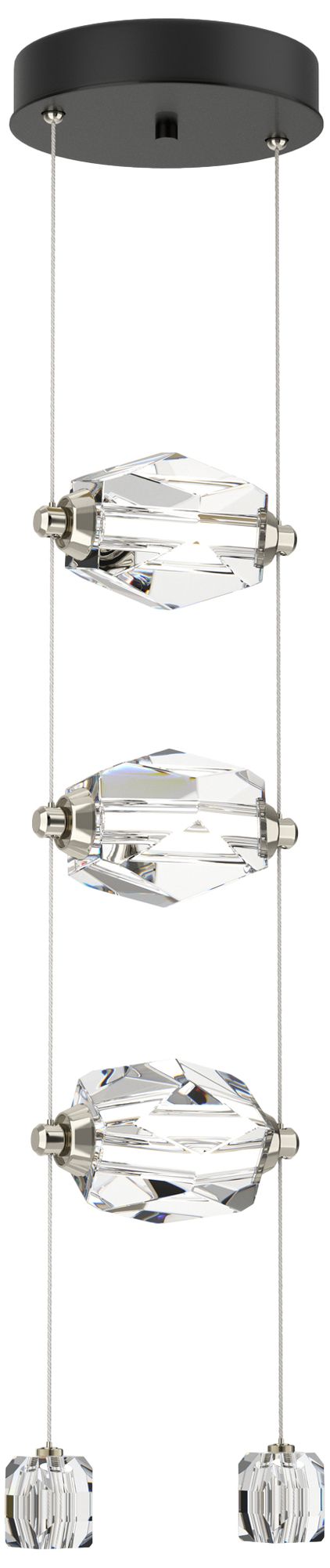 Gatsby 9.2" Wide 3-Light Crystal Ink Standard LED Pendant