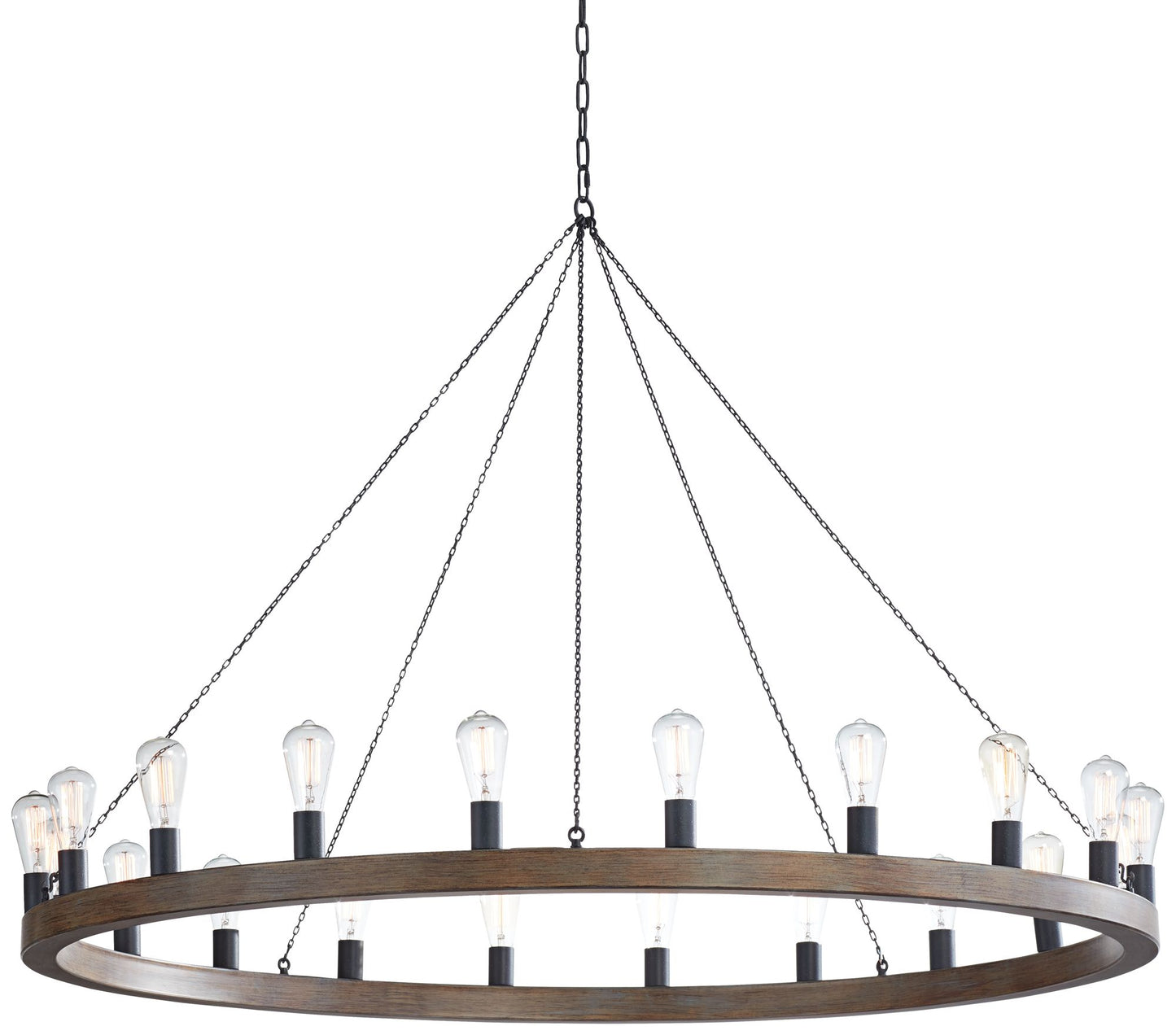 Generation Lighting Avenir 60" 20-Light Weathered Oak Ring Chandelier