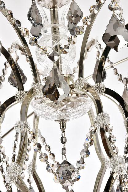 Geneva 25 Lt Polished Nickel Chandelier Silver Shade (Grey)