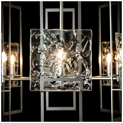 Geo 31.3" Wide 6-Light Sterling Pendant With Clear Glass Shade