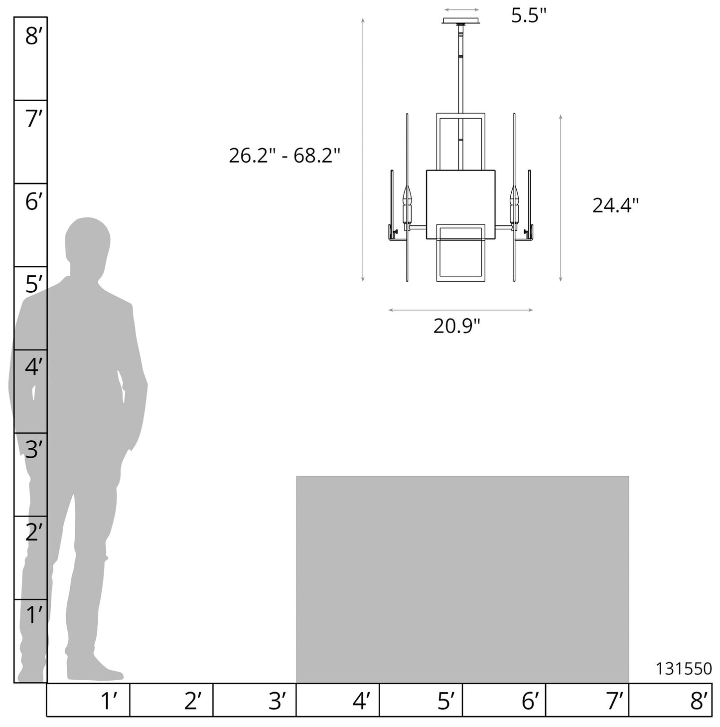 Geo 31.3" Wide 6-Light Sterling Pendant With Clear Glass Shade