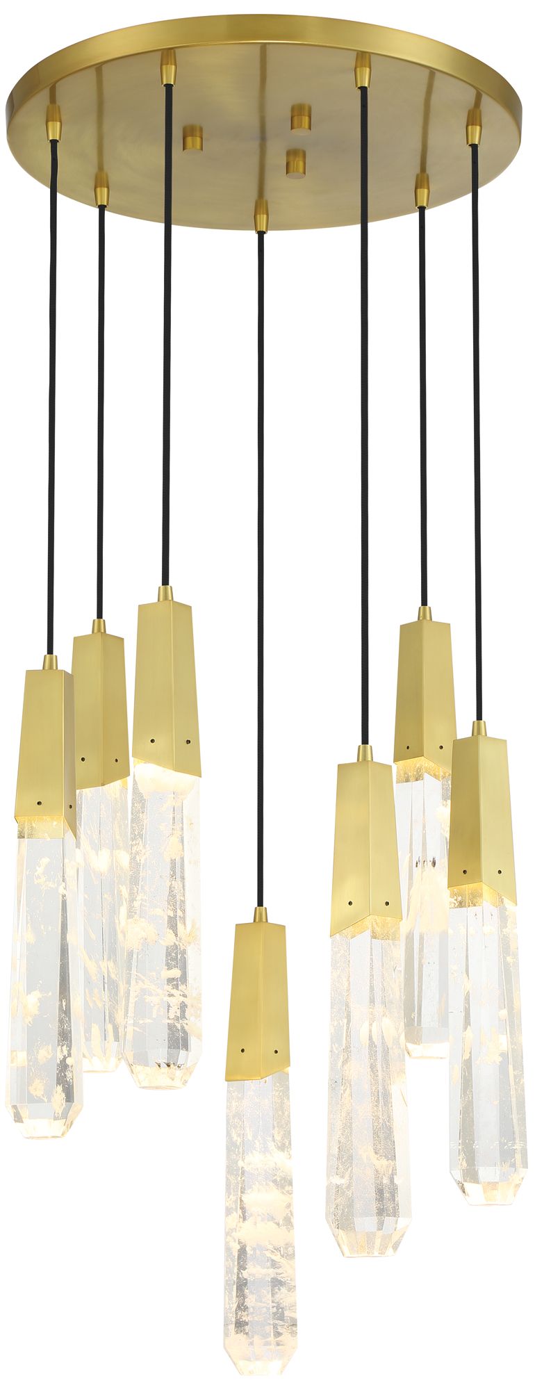 George Kovacs Drifting Droplets 7-Light 20-in Brushed Brass Pan Pendant