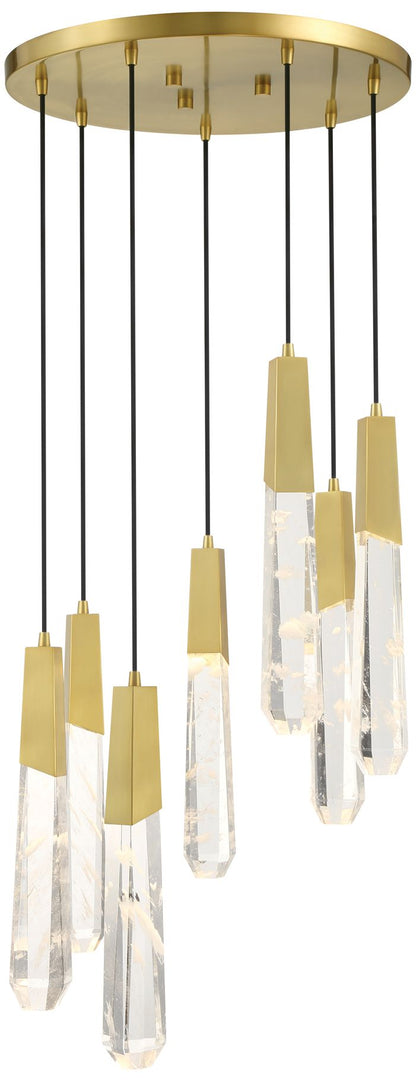 George Kovacs Drifting Droplets 7-Light 20-in Brushed Brass Pan Pendant