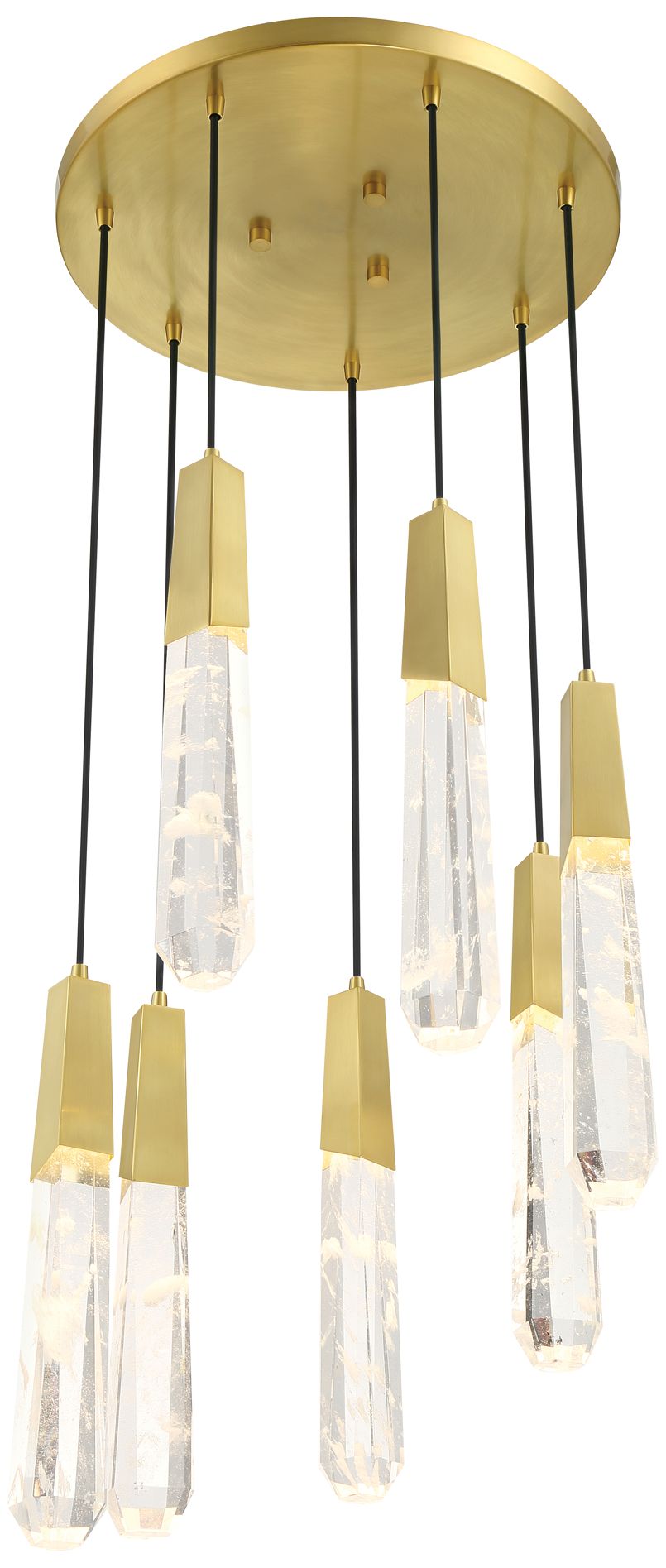 George Kovacs Drifting Droplets 7-Light 20-in Brushed Brass Pan Pendant