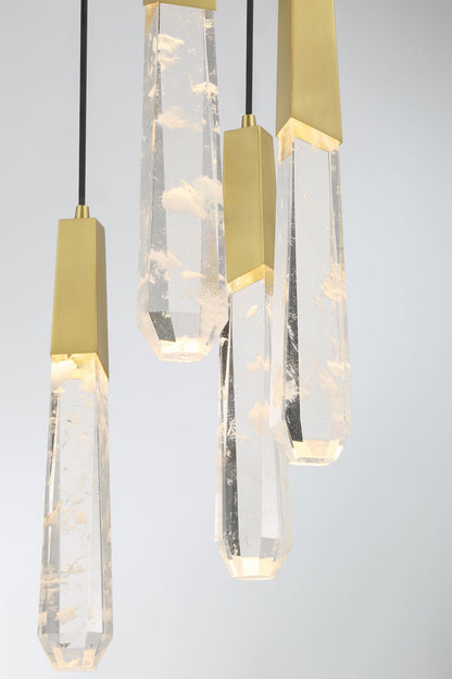 George Kovacs Drifting Droplets 7-Light 20-in Brushed Brass Pan Pendant