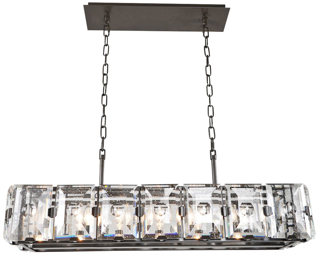 Giada 37" Wide Bronze Crystal Kitchen Island Light Pendant