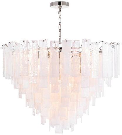 Glacier 31" Wide Nickel Glass Cascade 16-Light Chandelier