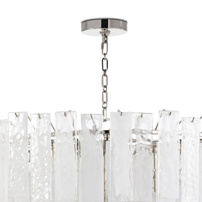 Glacier 31" Wide Nickel Glass Cascade 16-Light Chandelier