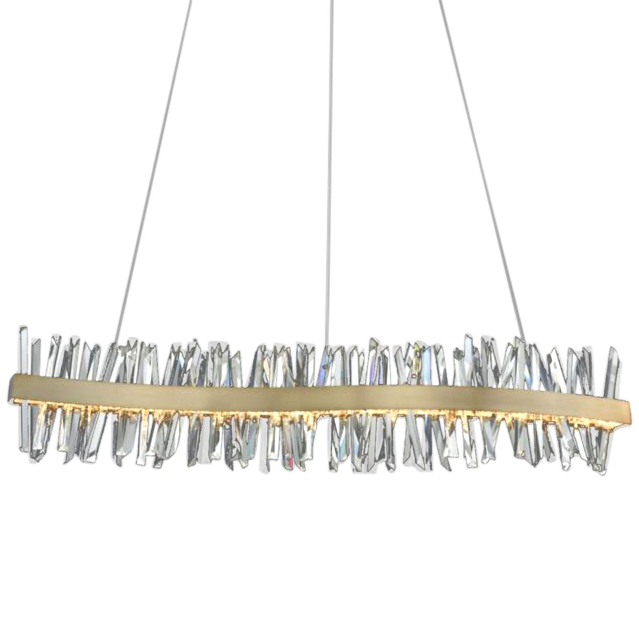 Glacier 60"W Gold LED Crystal Kitchen Island Light Pendant