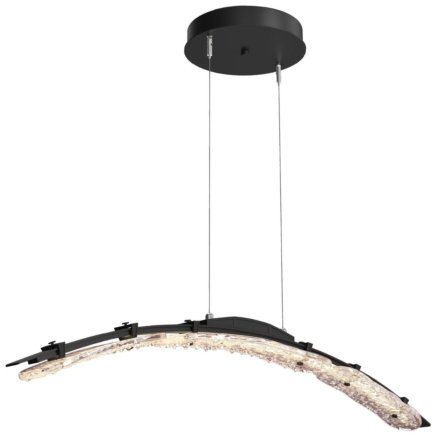 Glissade 43.5" Wide Black Large Standard LED Pendant With Clear Glass