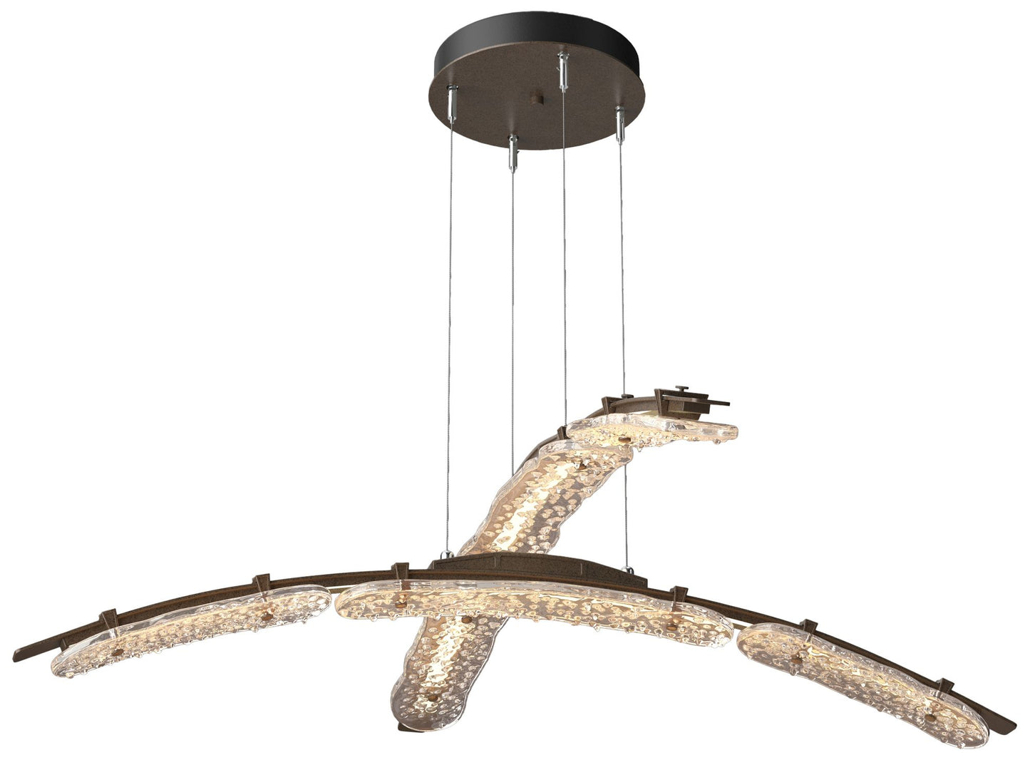 Glissade 43.5" Wide Bronze Large Standard LED Double Pendant w/ Clear