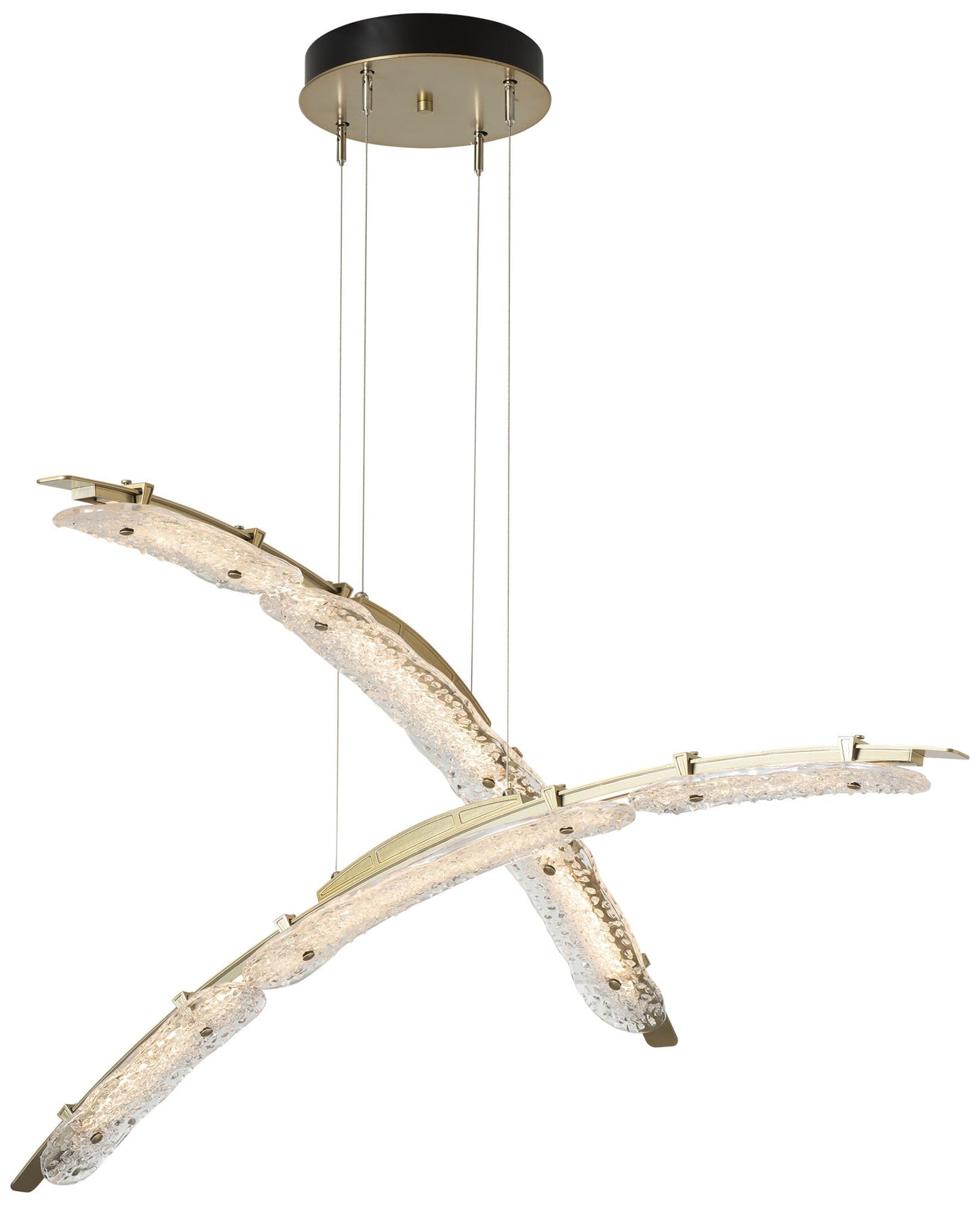 Glissade 43.5" Wide Double Modern Brass Pendant