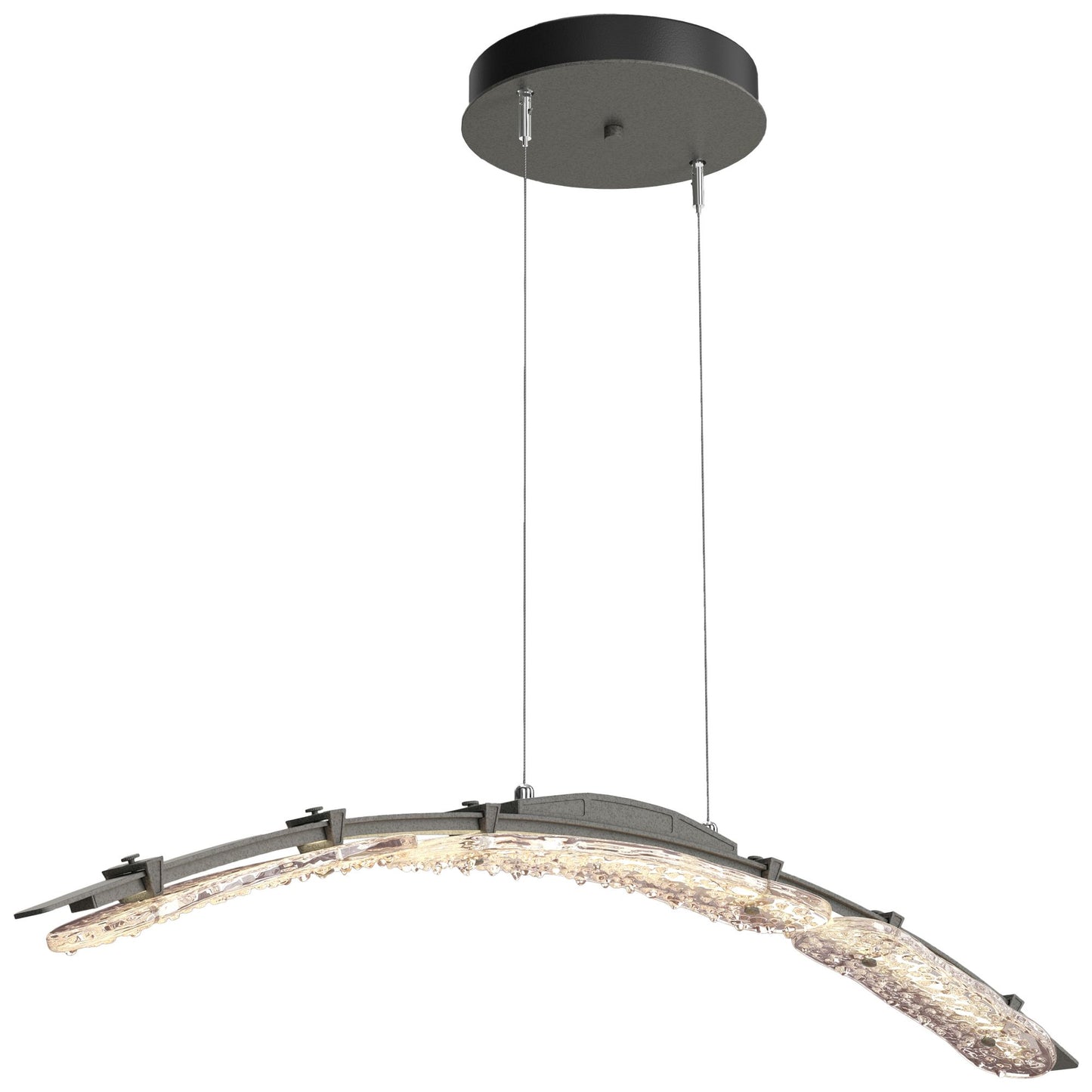 Glissade 43.5" Wide Natural Iron Large Standard LED Pendant w/ Clear S